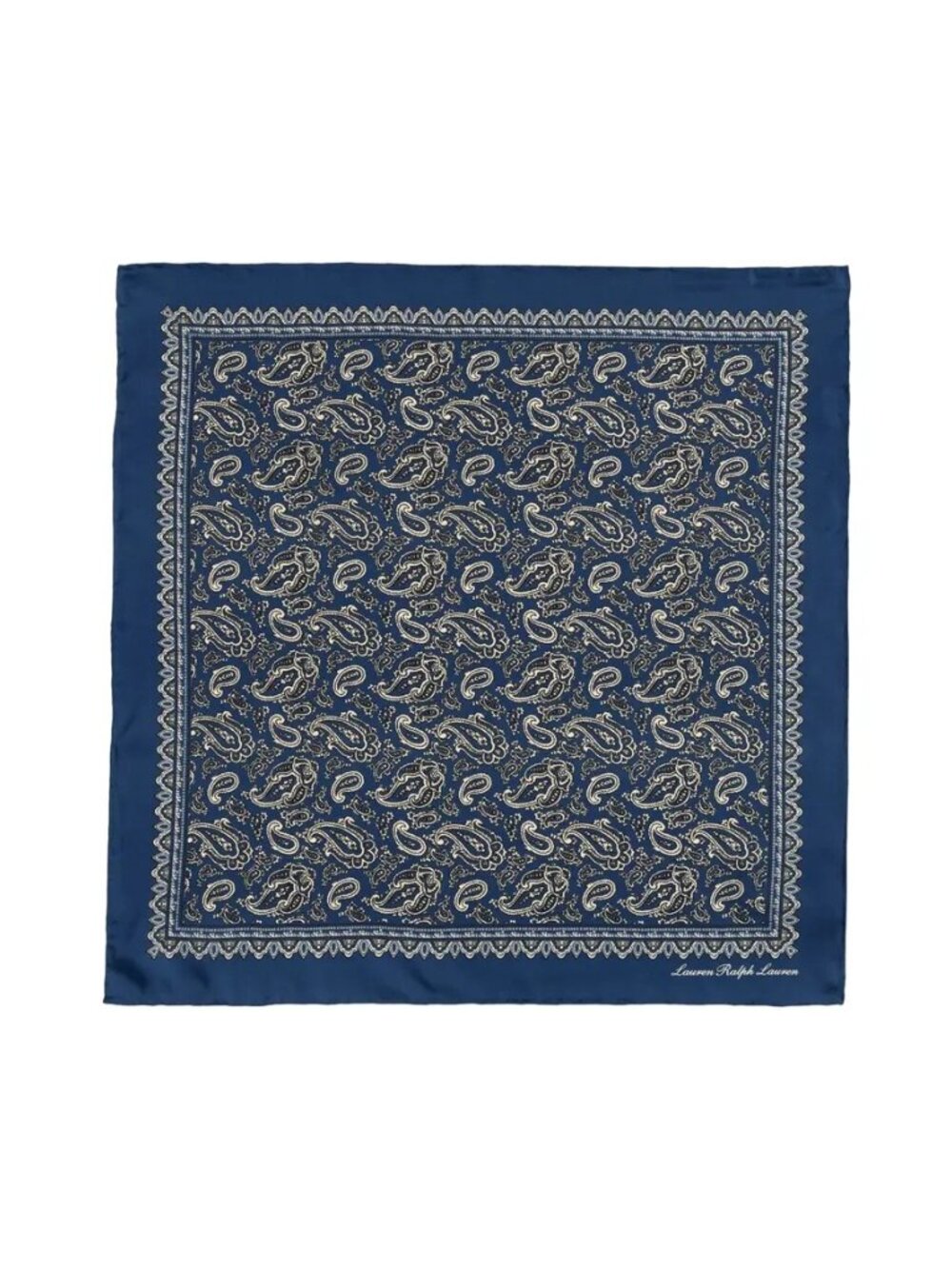 NWT Lauren Ralph Lauren Fall Paisley Bandana Charter Blue Size One Size - Picture 2 of 6